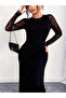 Women Black Bodycon Maxi Dress - 4