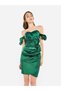 Women Rosette Detail Satin Mini Dress - 4