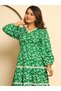 Women Green Floral Printed Knee-Length Dress - 3