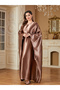 Women Solid Satin Fitted Kimono Sleeve Jalabiya - 2