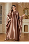 Women Solid Satin Fitted Kimono Sleeve Jalabiya - 5