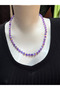 Amethyst Natural Stone Women's Necklace 53-54 cm |   Handmade Bohemian Long Necklace, Valentine's Day Gift - 2