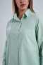 Mint Green Flared 100% Cotton Linen Shirt - 5