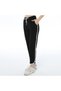 Women's Black Color Slit Long Pants with Front Hem Stitching Piped (with Plus Size Option)
