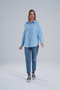 Baby Blue Flared 100% Cotton Linen Shirt - 6