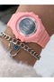 Brand Water Resist, Alarm, Illuminated, Ecru Silicone Strap Sports Women's Wristwatch - 5