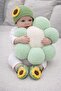 Sunflower Detailed Hand-Knitted Baby Beanie & Booties Set – Organic Look, - 4