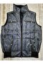 Patchwork Inside Fur-Outside Suede Genuine Leather Collared Vest with Piping and Knitwear Detail - 8