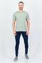 Men Henley Neck Short Sleeve Heather T-shirt, Sage Green - 3