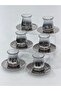 Luxury 6-Piece Silver Glass Tea Set – Elegant Cup and Saucer Set – Dishwasher Safe Tea Set - 4
