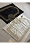 Heart Prayer Rug Paired Double Prayer Rug with Rosary Bridal Groom Bundle Gift Dowry Holder - 2