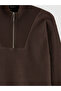 Brown Mock Neck women's sweatshirt tunic from gülis store - 2