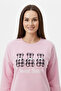 Women's Long Sleeve Embroidery Detailed Pants Plaid Thermal Fabric Pajama Set - 2