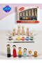Decorative Peg Family Painting Set (6 Figures + 6 Acrylic Paints + Brush)