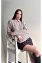 Soft Textured Striped Polo Neck Elite Knitwear Sweater - 5