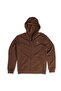Hooded Regular Fit Tan Cardigan with Front Zipper - 4