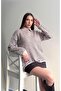 Soft Textured Striped Polo Neck Elite Knitwear Sweater