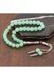 Natural Stone Metal Tasseled Jade Stone Rosary - 2