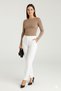 Women's Taupe Ultra Soft Boat Neck Long Sleeve Blouse - 5