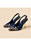 Turquoise Embroidery Detailed Heeled Shoes - 5