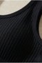 Set of 3 (Black White Grey) Corded Fabric Bralette Set - Padded Sports Bra - High Comfort - Crop Bustier - 3