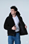 Men's coat Hooded cotton fabric detailed plush coat - 5