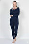 |   Women's Winter Thermal Underwear Set Cotton Dark Blue Color - 3