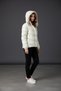 Inflatable Ecru Coat with Snap Fasteners and Zipper Closure K Hooded - 4