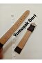 14 mm Compatible Watch Band Genuine Leather Dark Brown Color Stitched, Ribbed Leather - Silver Color Buckle - 3