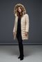 Inner Filling Snap Fastener and Zipper Closure Removable K Hooded Long Inflatable Beige Coat - 3