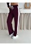 Women's Modal Tracksuit Set with White Stripes on the Sides - Lightweight Stretch Fabric Flexible Set 2577 - 3