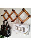 OneDcor Expandable Wooden Wall Hanger Wall Mounted Accordion Expanding Clothes Hat Hanger - 7