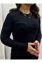 Black Buttoned Knitwear Blouse - 3