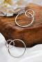Vip Double Ring Earrings Metal Earrings with Steel Tips 3.5cm - 7