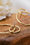 Vip Double Ring Earrings Metal Earrings with Steel Tips 3.5cm - 4