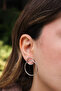 Vip Double Ring Earrings Metal Earrings with Steel Tips 3.5cm - 3