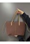 Women's Brown Nubuck Suede Tote Hand and Shoulder Bag - 2