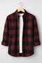 Men's Burgundy Black Checkered Lumberjack Shirt – Comfortable Fit New Season Winter Fashion Trend
