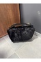 Women's Black Plush Teddy Hand and Crossbody Bag - 5