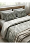 Makiteks 100% Cotton Palm Leaves Patterned 200X220+2*(50X70) Double Duvet Cover Set