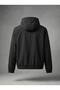 Black Hooded Zippered Transitional Regular Fit Windbreaker Jacket - 7