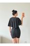 Women's Black Cape Mini Dress - 3