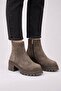 Women's Genuine Leather Thick Heeled Non-Slip Sole Zippered Winter Boots 615