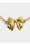 Gold Tone Bow Necklace and Bracelet Set - 2