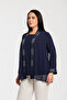Plus Size Women's Suit with Folded Collar - 3