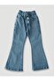 Girl's Elastic Waist Stretch Fabric Flared Jeans - 4