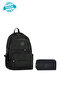 New Season Unisex Licensed Crinkle Fabric School, Backpack and Pencil Case with Two Pockets