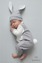 Rabbit Ear Newborn Romper Set 100% Cotton Adjustable Pompom Unisex Baby Romper Hat Set - 7