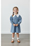 Girls' Denim Dress with Lace Collar Long Sleeve Denim Dress - 2