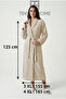 100% Cotton Unisex Bathrobe Shawl Collar with Pockets Large Size 3XL 4XL Light Brown Men's Women's Bathrobe - 8